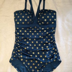 Boden Corsica V neck swimsuit-Size 8L, NWT